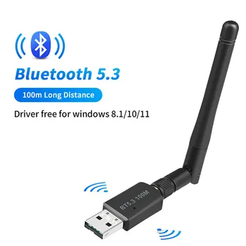 100M Bluetooth 5.3 Adapter Ingyenes Driver USB-Bluetooth Dongle Adaptador PC Windows 11/10 Egér, Billentyűzet Audio Receiver
