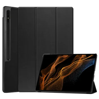 10db/sok Galaxy Tab A9 A8 Állni Esetben 3 Összecsukható Könyv Stílusa bőrtok Samsung Galaxy Tab S9 Ultra S8 S7 S7 Plus FE