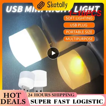 1~10DB Mini USB Csatlakozó Lámpa 5V Szuper Fényes Szem Védelme Könyv Fény, a Számítógép, a Mobil hálózati Töltő USB Kis Kerek LED Éjszaka