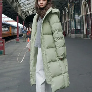 2023 Új Nők Le Pamut Kabát Téli Kabát A Női Közepes Hosszúságú Verzió Zubbonyok Vastag Meleg Outwear Sokoldalú Kapucnis Kabát