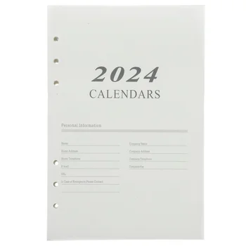 2024 angol Menetrend Könyv Oldal, A5 Loose-leaf Tervező Jegyzettömb Napi Lapban Irodai Kiegészítő Üzleti Tervezés Notebook Zseb