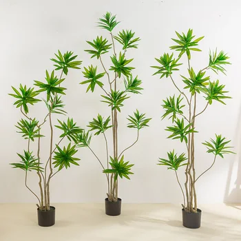 80cm Északi szimuláció a zöld növények, gyöngyvirág, bambuszok cserepes növények beltéri nappali, dekoráció, dísztárgyak, Lily bambusz