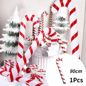 90cm Felfújható Karácsonyi cukorbot Stick Lufi Szabadtéri nyalókát Dekoráció Karácsonyi Dekoráció, Kellékek