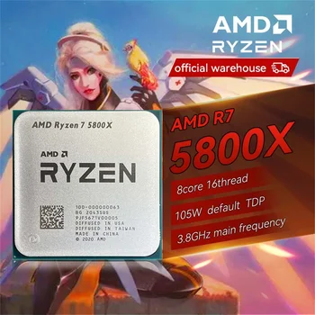 AMD Ryzen 7 5800X CPU Processzor a vadonatúj R7 5000 Sorozat 8-Core 16-Szál 105W L3=32M Asztali Játék, CPU Foglalat AM4 Nélkül Ventilátor