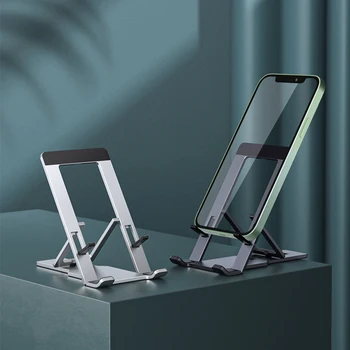 Asztal Tablet Mobil Telefon készenléti iPhone Samsung az iPad Mini Állítható Alumínium Fém Állvány Vékony Összecsukható Mount Univerzális