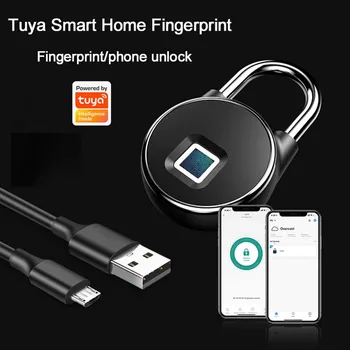 Bluetooth Smart Ujjlenyomat-Lakat Tuya App Ellenőrzési Lakat, Szekrény Zár, Kollégiumi Anti-Theft Táska Bőrönd Lakat USB Újratölthető