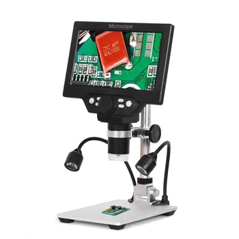 G1200 LCD Kijelző Digitális Mikroszkóp 7 Hüvelykes Nagy, Színes Képernyő Nagy Bázis 12MP 1-1200X Nagyító Állni, majd Két Töltse Fények