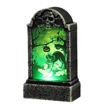 Halloween Udvaron Sírkő Táblák LED Sírkő Éjszakai Fény, Otthon Félelmetes, Hátborzongató Koponya Sírkő Asztali Könyvespolc Ablakpárkányon