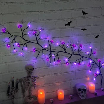 Halloween Willow Szőlő String LED Lámpák Tök Bat Ágak Garland Fény Húsvét Halloween ünnep, a Halloween Parti Dekoráció