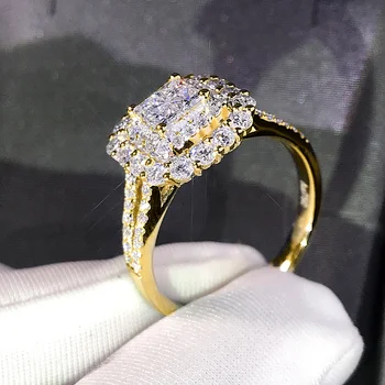 Huitan Új Érkezés Luxus Nők Esküvői Ujj Gyűrű Hercegnő Vágott Köbméter Cirkon Kő Este Fél a Legjobb Ajándék Felesége Divatos Gyűrű