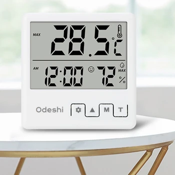 Kompakt Digitális Thermohygrometer a Ébresztőóra ABS Anyag a Háztartásban
