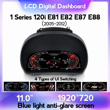 Linux 11 inch Autó LCD Digitális Műszerfal Panel BMW 1-es sorozat E81 E82 E87 E88 2005-2012 műszerfalon Pilótafülke Sebességmérő