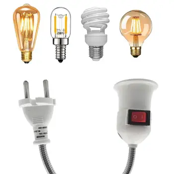 Lámpatartó Lámpa Izzó Jogosultja Fény Aljzat Kapcsoló EU usa UK Plug lámpatartó Energiatakarékos LED-es asztali Lámpa Led Alap Alap Lámpa