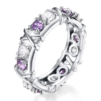 Magas Minőségű Kereszt Gyűrűk AAA Zricon Ezüst Színű Esküvői Gyűrű Női Divat, Ékszerek
