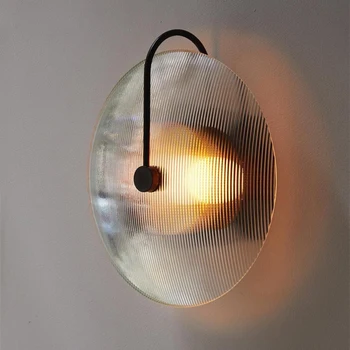 Modern Üveg Vízjel Fali Lámpa Frizbi Éjjeli Fény Folyosó Folyosó Háttér Hangulat Lámpa LED Dekor, Fali Lámpa Lépcső Lámpa