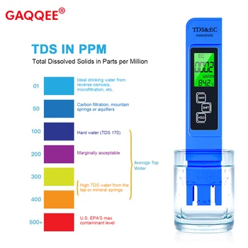 Nagy Pontosságú TDS EK Hőmérséklet Mérő 3in1 Digitális vízminőség Teszter 0-9990PPM LCD a Víz Tisztasága az, Akvárium, Ivóvíz