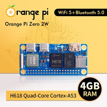 Narancs Pi Nulla 2 W 4GB RAM DDR4 Mini PC Allwinner H618 Narancs Pi Nulla 2W WiFi Bluetooth-BLE SBC Egyetlen fedélzeti Számítógép Zero2W