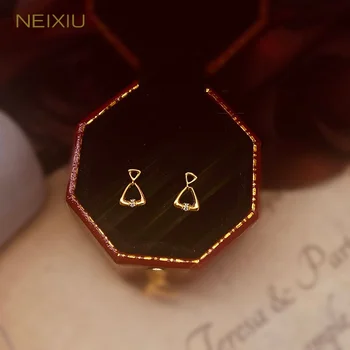 Neixiu 925 Sterling Ezüst Retro Geometriai Háromszögek Fülbevaló Gyönyörű Luxus Fülbevaló Női Finom Ékszerek Ajándékok Nagykereskedelmi