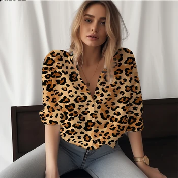 Nyáron új női póló Leopárd mintás 3D nyomtatott hölgy ing wild style női póló divat trend női póló