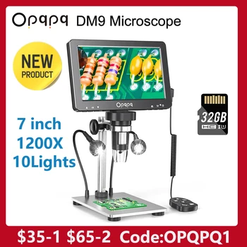 Oqpqp Elektronikus Digitális Mikroszkóp 7 hüvelykes, 1080P USB Nagyító Mikroszkóp Kamera Elektronikus Javítás Forrasztó Eszközök a Fény