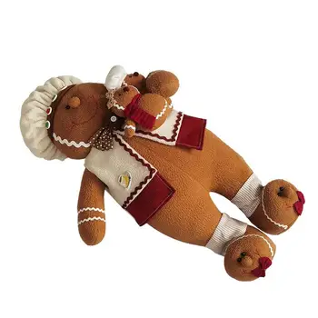 Plüss Gingerbread Man Karácsonyi Fuzzy Gingerbread Man Babát, Karácsonyfa Medálok Kitömött Állatok, Gyerekek Ajándékot Lógó Díszek