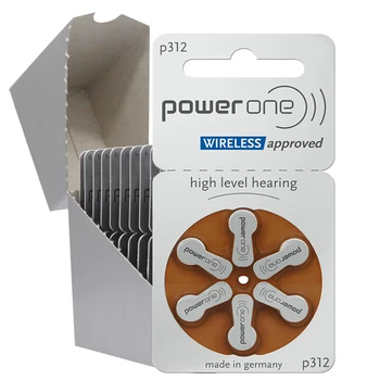 Powerone P312 60xHearing Támogatási elemeket 312 a312 P312 PR41 1.45 V nagyteljesítményű Cink-Levegő Elem ITC Hallókészülékek Erősítők