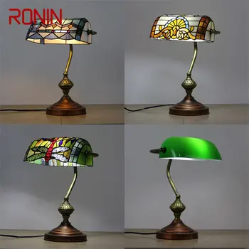 RONIN Tiffany asztali Lámpa LED-es, Modern, Kreatív, Színes Üveg ágy mellett, asztali Lámpa Dekoráció Az Otthoni Nappali, Hálószoba