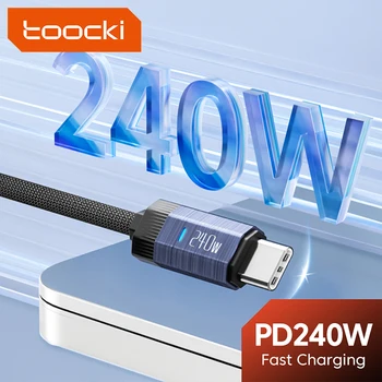 Toocki 240W Típusú USB-C Kábel PD3.1 100W gyorstöltés 5A USB-C-USB-C Kábel Macbook Samsung Xiaomi Realme POCO Adat Kábel