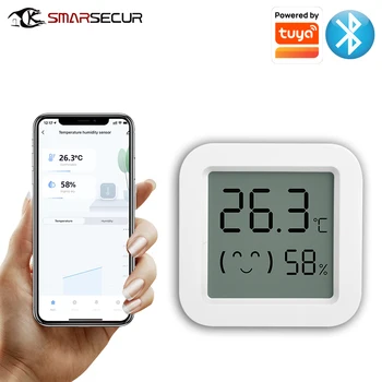 Tuya Hőmérséklet Páratartalom Érzékelő Mini LCD Digitális Kijelző Kompatibilis a Bluetooth ALKALMAZÁS Távirányító Hőmérő Páratartalommérő
