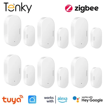 Tuya ZigBee Okos Ablak, Ajtó, Kapu Érzékelő Érzékelő Smart Home Security Értesítési Riasztó Hang Contorl Alexa, A Google Haza