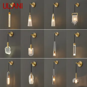 ULANI Északi Fal LED Lámpa Modern Luxus Vintage Kristály Réz Falikarok Fény Dekoráció az Otthoni Nappali, Hálószoba, Folyosó