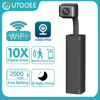 UTOOEE 5MP WIFI Mini Kamera Beépített 2000mAh Akkumulátor mozgásérzékelés 1080P Biztonsági CCTV Biztonsági IP Kamera V380 PRO