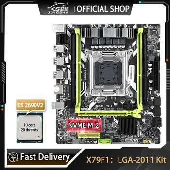 X79 Alaplap LGA2011 Kit XEON E5 2690V2 Processzor Támogatja a DDR3 AKÁR 128 gb Memória Combo Kit NVME M. 2 SATA F1 LGA2011 Készlet