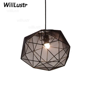 vas gyémánt szövet medál lóg világítás skandináv stílus design ebédlő hálószoba haza előszobában fekete-fehér szuszpenzió lámpa