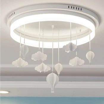 Északi felhők hálószoba mennyezeti lámpa krém stílus egyszerű, modern kovácsoltvas gyerekszoba nappali lámpák