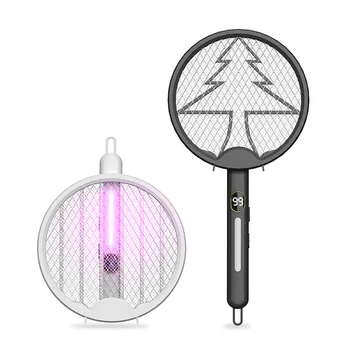 Összecsukható Újratölthető Elektromos Szúnyog Légycsapó Szúnyog Megölni Lámpa Lila Fény USB-s Lítium Akkumulátor Szúnyog Légycsapó