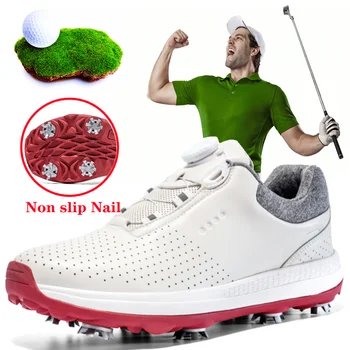 Új Nyári Férfi Golf Cipő, Bőr, Vízálló, csúszásmentes Golf Edzés Cipők
