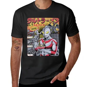 Új Ultraman Ramen T-Shirt grafikus póló aranyos ruhát, Rövid póló fekete póló férfi ruházat