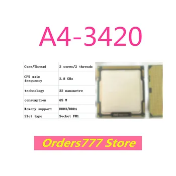 Új importált eredeti A4-3420 3420 CPU 2 mag, 2 szál 2,8 GHz-es, 65W 32nm DDR3 R4 minőségbiztosítási FM1